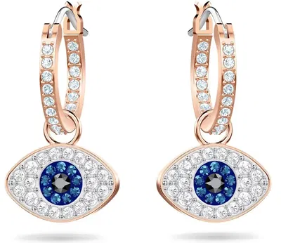 Aros Ojo Turco Swarovski – Colección Symbolic (Oro Rose)