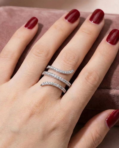 Anillo Rodinado de Diseño Creativo con Con&nbsp; Incrustaciones de Micropavee