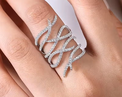 ANILLO PLATA ENTRELAZADO MICROPAVEE