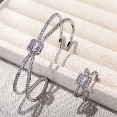BRAZALETE PLATA RODINADA con Micropavee