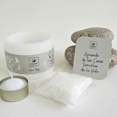 Fanal Decorativo Listo para Usar con Mensaje Inspirador