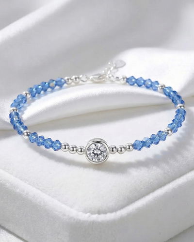 Pulsera de Plata 925 con Cristales Swarovski Redondos 4 mm