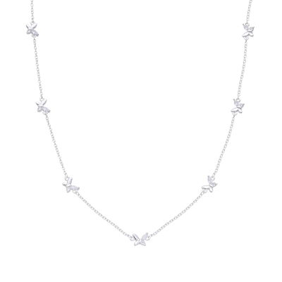 COLLAR PLATA MARIPOSAS ZIRCONES
