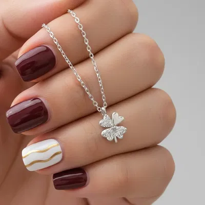 COLLAR TREBOL PLATA 925 MICROPAVEE