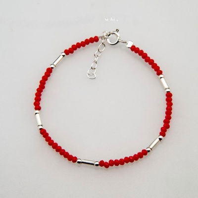 PULSERA PLATA CRISTAL CHECO