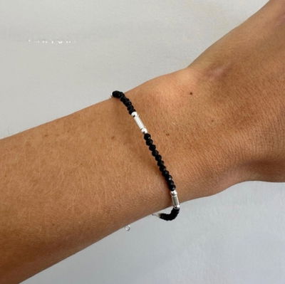 PULSERA PLATA CRISTALES CHECOS