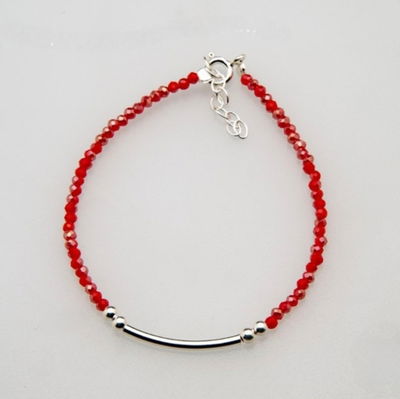 PULSERA PLATA Y CRISTALES CHECOS