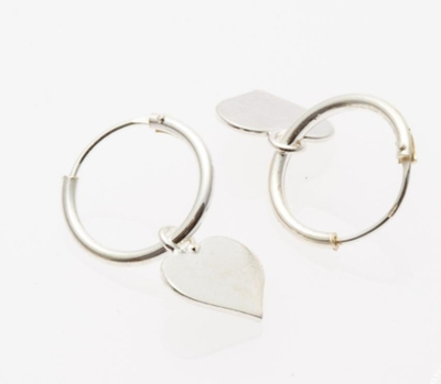 ARO ARGOLLA PLATA DIJE CORAZON PLATA