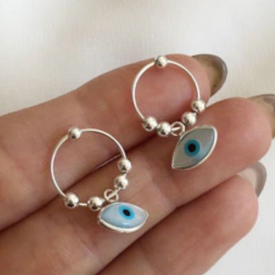 ARO ARGOLLA PLATA DIJE OJO TURCO