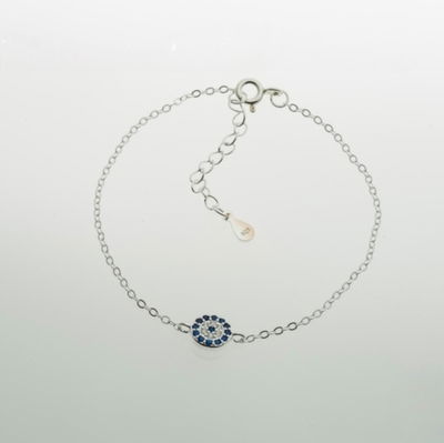 PULSERA PLATA OJO TURCO MICROPAVEE