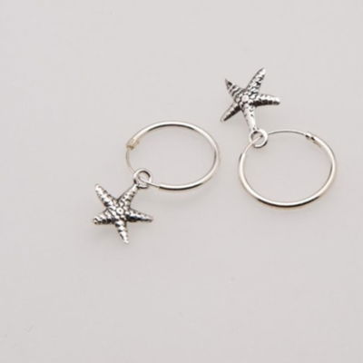 ARO ARGOLLA PLATA DIJE ESTRELLA MAR