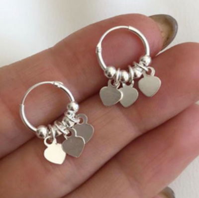 ARO PLATA ARGOLLA DIJES CORAZONES