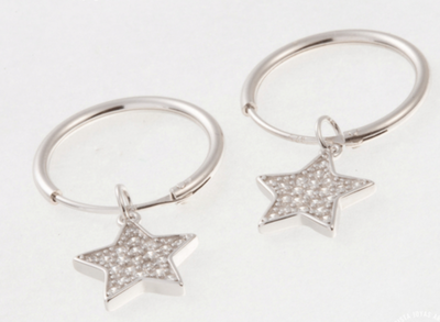 ARO PLATA ARGOLLA ESTRELLA CUBIC