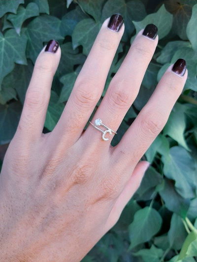 ANILLO PLATA INICIAL MICROPAVE CON ZIRCON