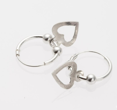 ARO ARGOLLA PLATA DIJE CORAZON CALADO