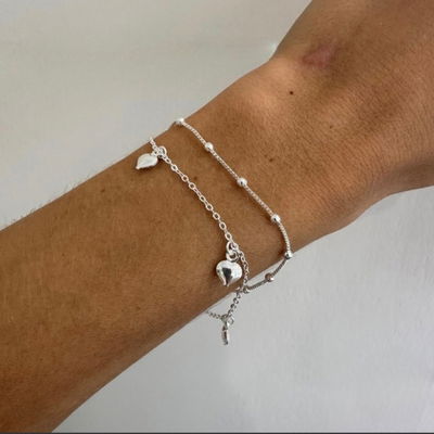 PULSERA PLATA DOBLE CADENA