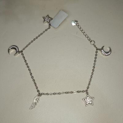 PULSERA PLATA Y CRISTALES