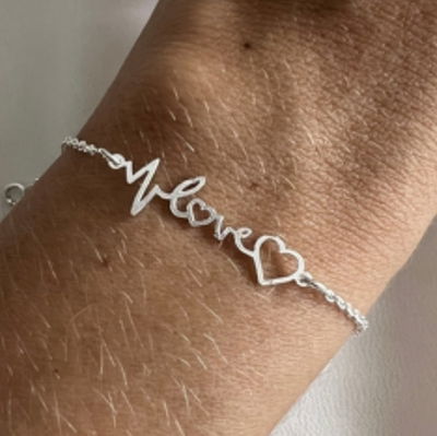 PULSERA PLATA AMOR RITMO CARDIACO