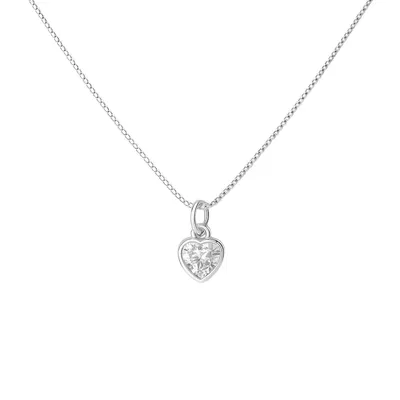 COLLAR PLATA CORAZON CUBIC