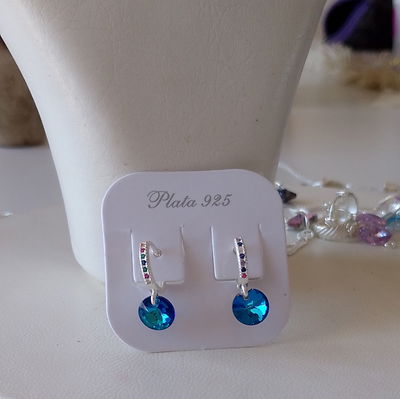 AROS PLATA 925 MONEDA CRISTAL SWAROSKI