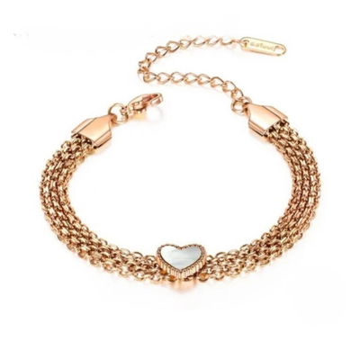 PULSERA DORADA CORAZON NACAR