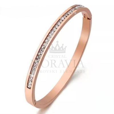 PULSERA RIGIDA ROSE CON CRISTALES