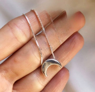 COLLAR PLATA 925 DIJE LUNA INVERTIDA