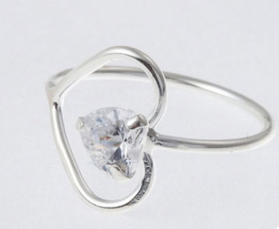 ANILLO PLATA 925 CORAZON CON ZIRCON