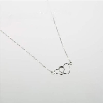 COLLAR PLATA 925 DOBLE CORAZON