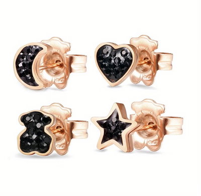 AROS BAÑO ORO ROSE CRISTALES