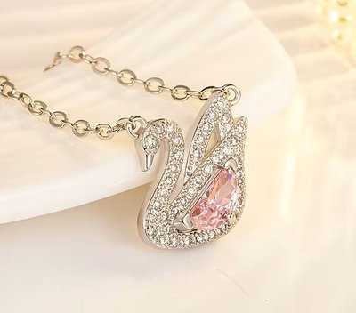 COLLAR ZIRCON ROSA CISNE