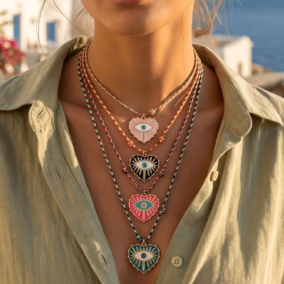 Collar Corazon Ojito Turco