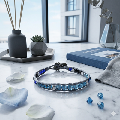 Pulsera Tejida con Cristales Checos