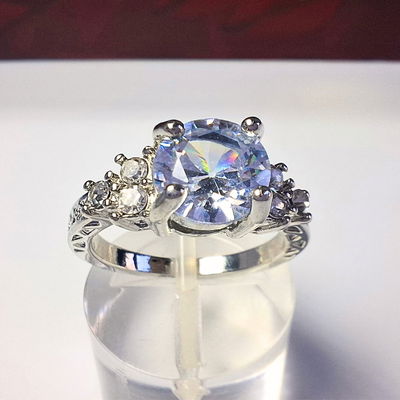 Anillo Eternidad Plata 925 Rodinada con Cristales