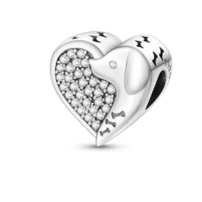 Charm Corazón Perrito Plata 925