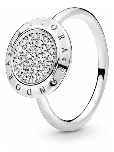 Anillo Redondo Pandora Plata 925 con Micropavé – Talle 6