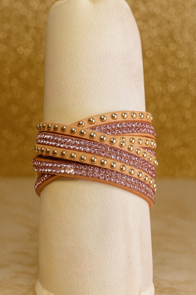 Pulsera Gamuza con Cristales Multivueltas · Uso Dual como Choker