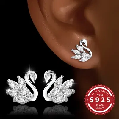 AROS CISNE– Plata 925 y Cristales Auténticos de Austria® (Swarovski)