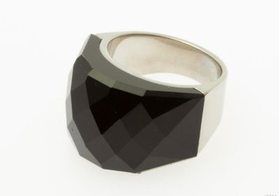 Anillo Clasico Acero Italiano- Cristal Swaroski