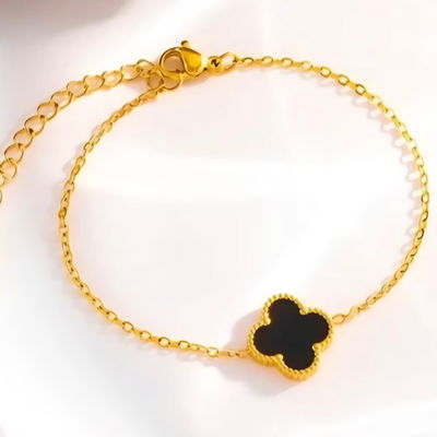 Pulsera Baño de Oro Estilo Van Cleef