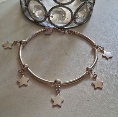 Pulsera Plata 925 con Dijes de Estrellas