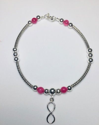 PULSERA INFINITO Plata 925, Piedras Naturales