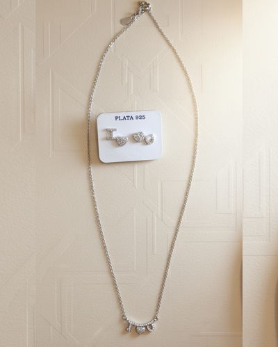 Conjunto “I Love You” – Plata 925 Rodinada y Microcristales