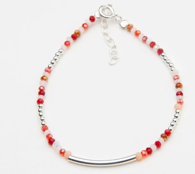 Pulsera Plata Cristales Checos