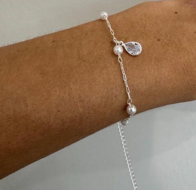 Pulsera Plata Gota Cubic