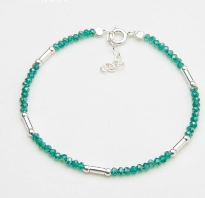 Pulsera Plata y Cristales Checos