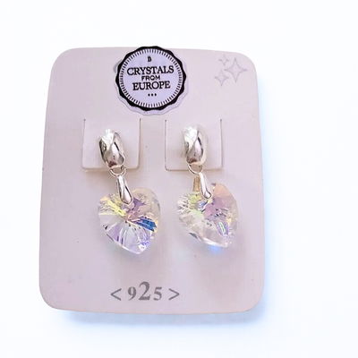 AROS PASANTES CON DIJE CORAZÓN – Plata 925 & Cristales Auténticos de Austria®