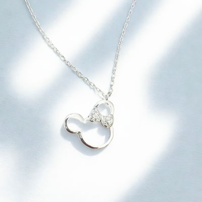 COLLAR MINNIE DISNEY – Plata 925 Rodinada con Cristales Micropavé