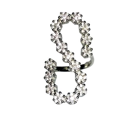 ANILLO S ZIRCONES – Plata Italiana Rodinada 
