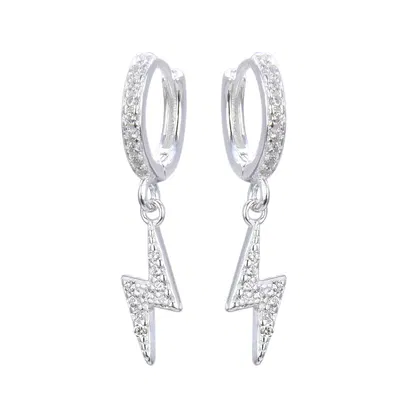 AROS RAYO – Argolla Plata 925 Rodinada con Micropavé